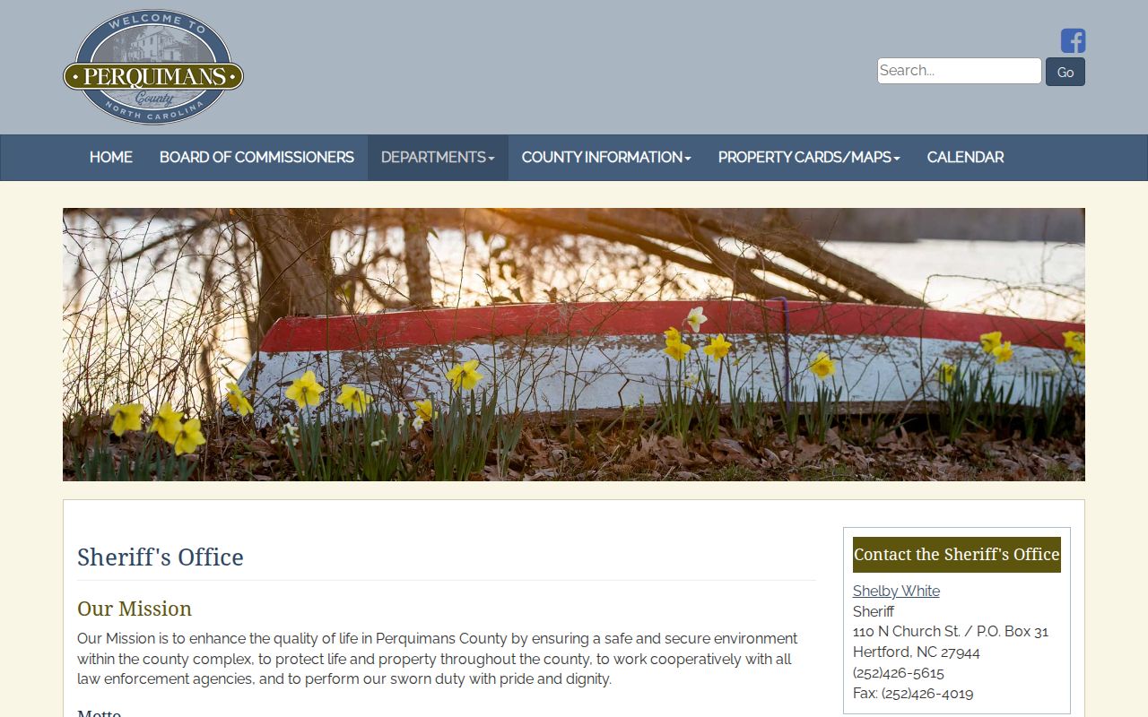 Perquimans County Sheriff Office official contact and public links page